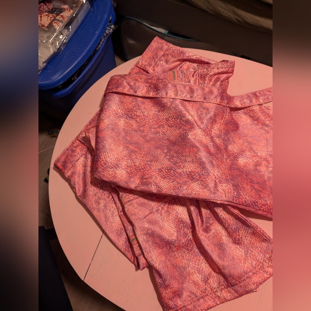 BDG Urban outfitters pink Satin Snake Print Cargo Utility Pants Size 4